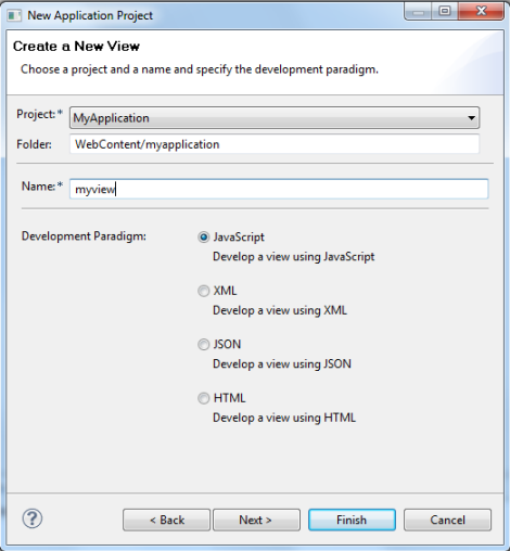 Create a New View Wizard