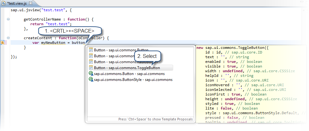 SAPUI5 ApplTools JavaScript Templates Select